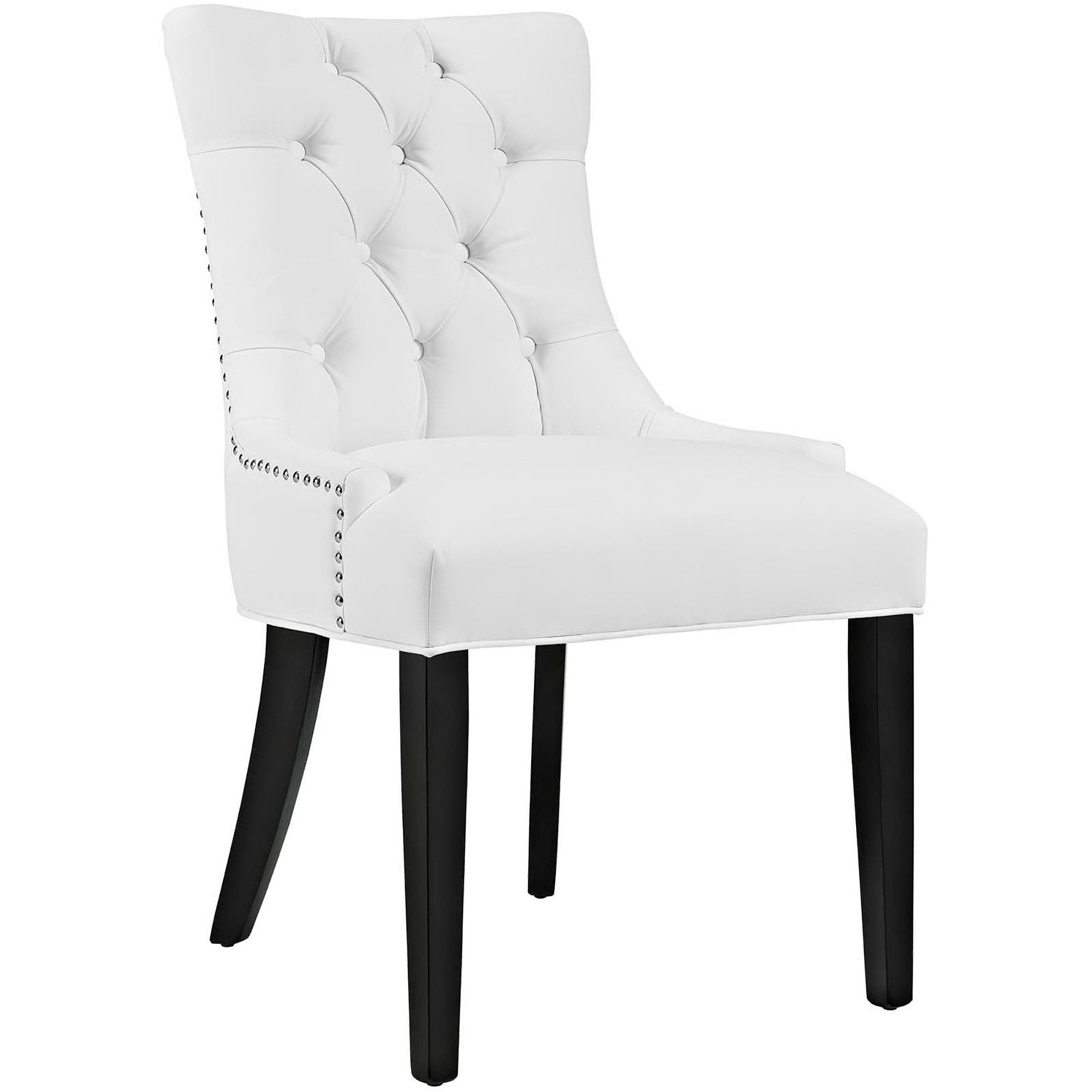Regent Tufted Vegan Leather Dining Chair - White