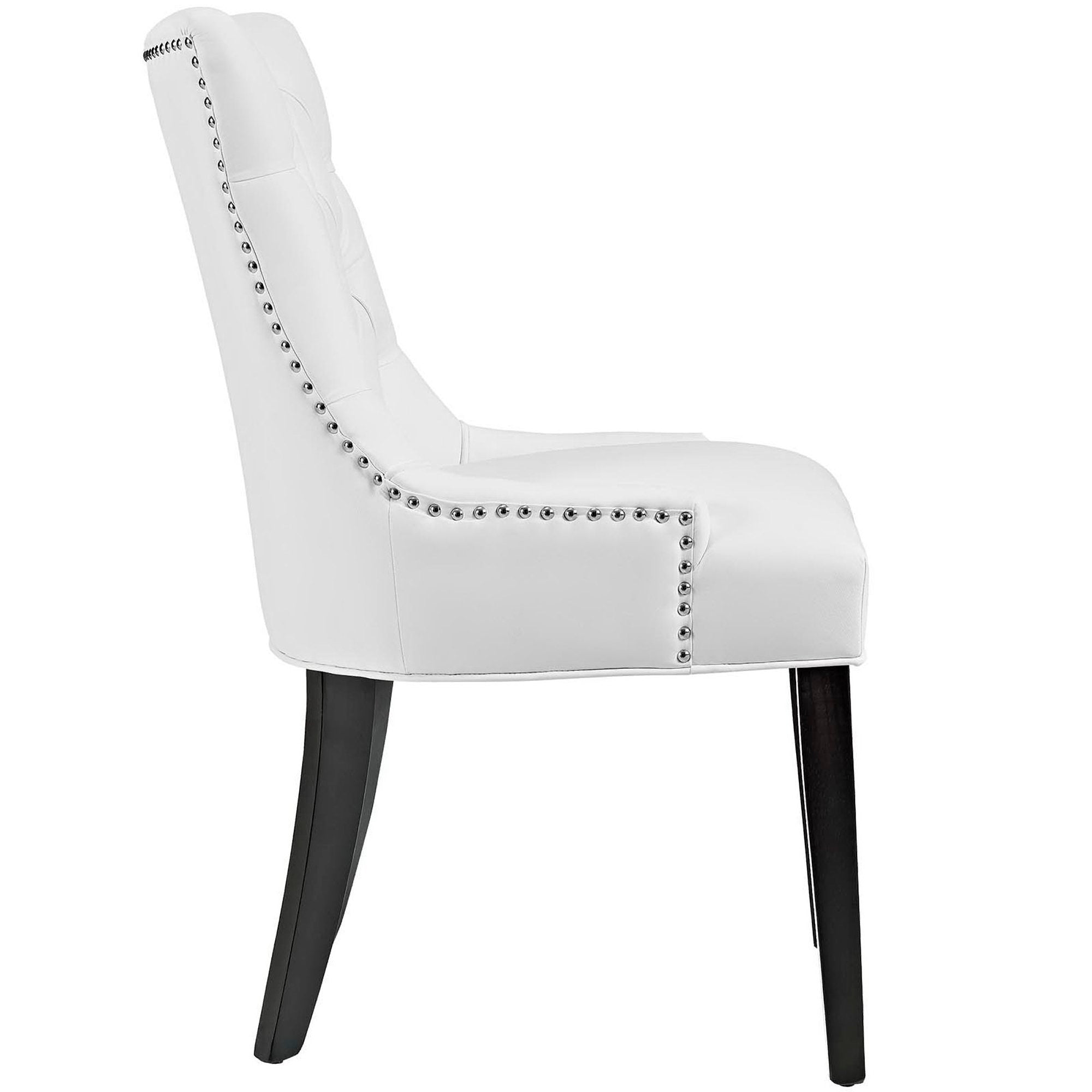 Regent Tufted Vegan Leather Dining Chair - White