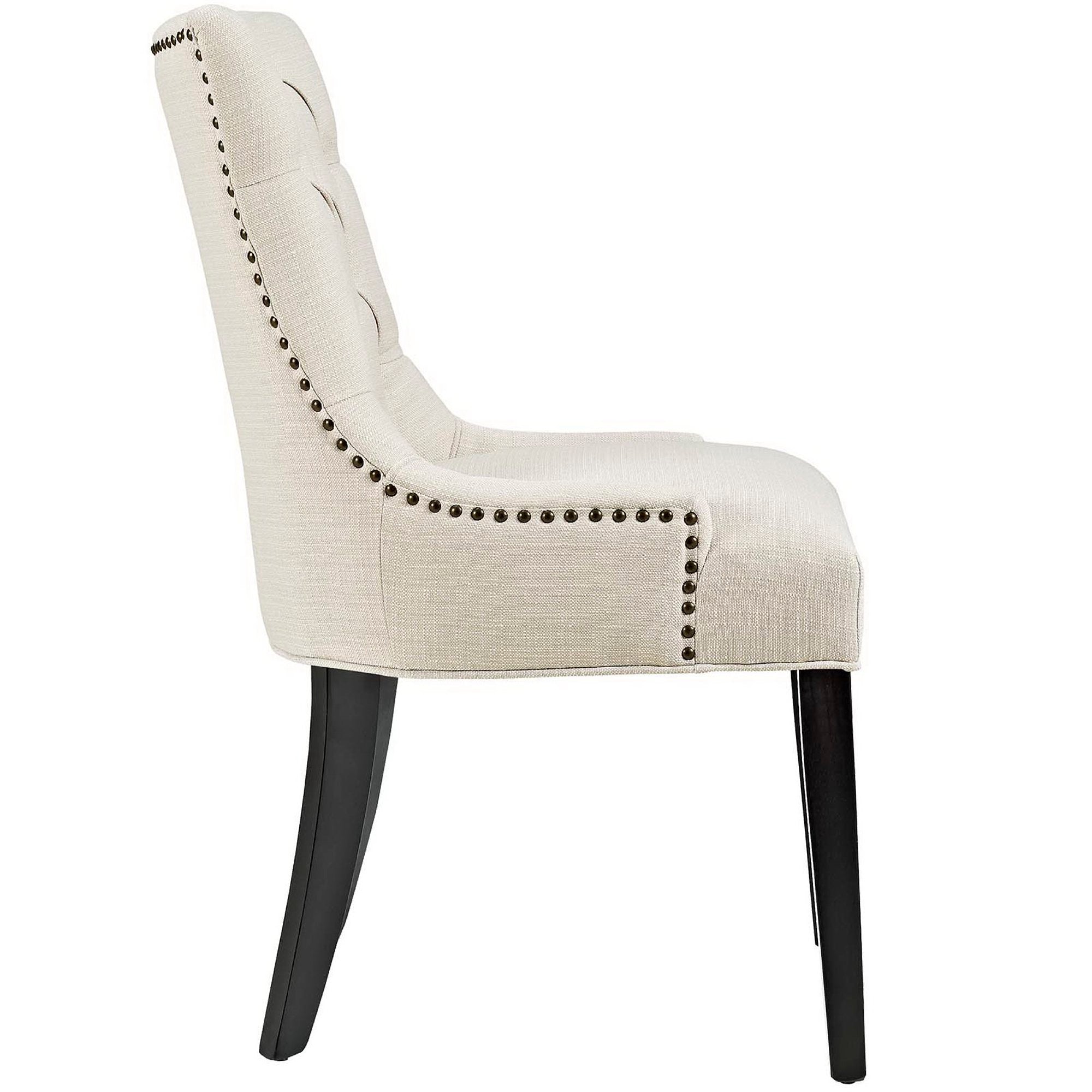 Regent Tufted Fabric Dining Chair - Beige