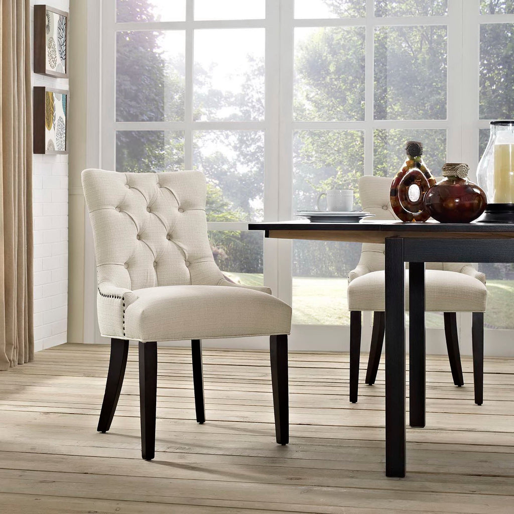 Regent Tufted Fabric Dining Chair - Beige