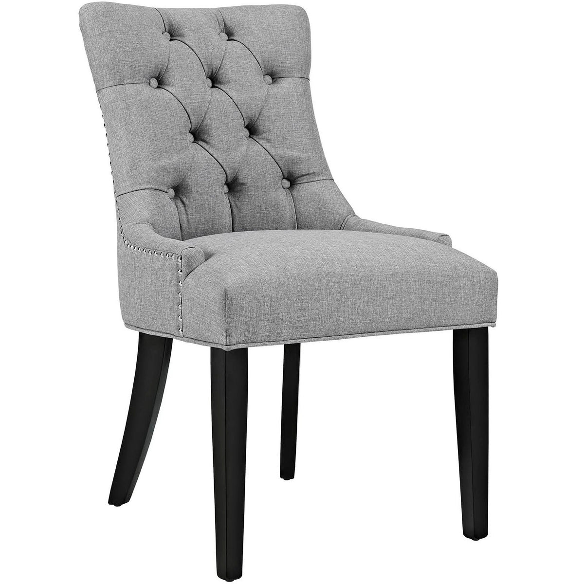 Regent Tufted Fabric Dining Chair - Light Gray