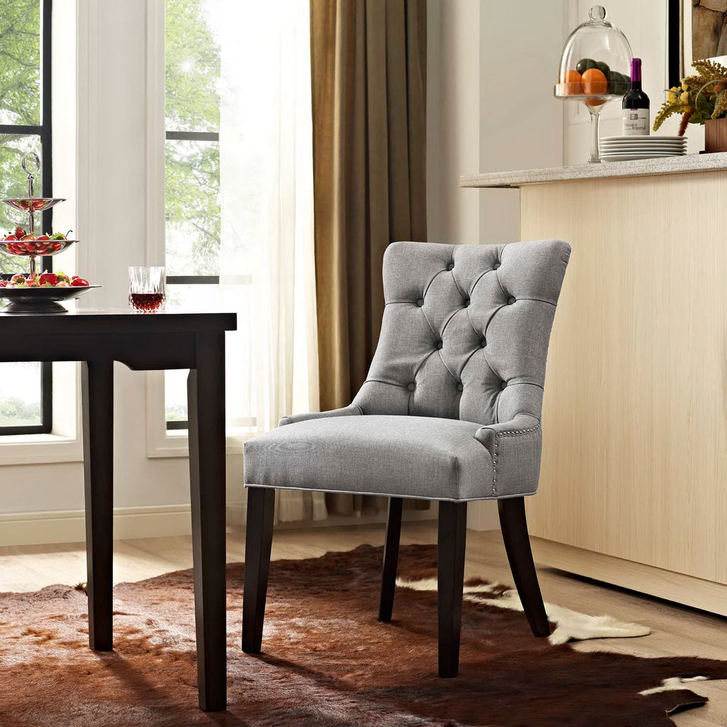Regent Tufted Fabric Dining Chair - Light Gray