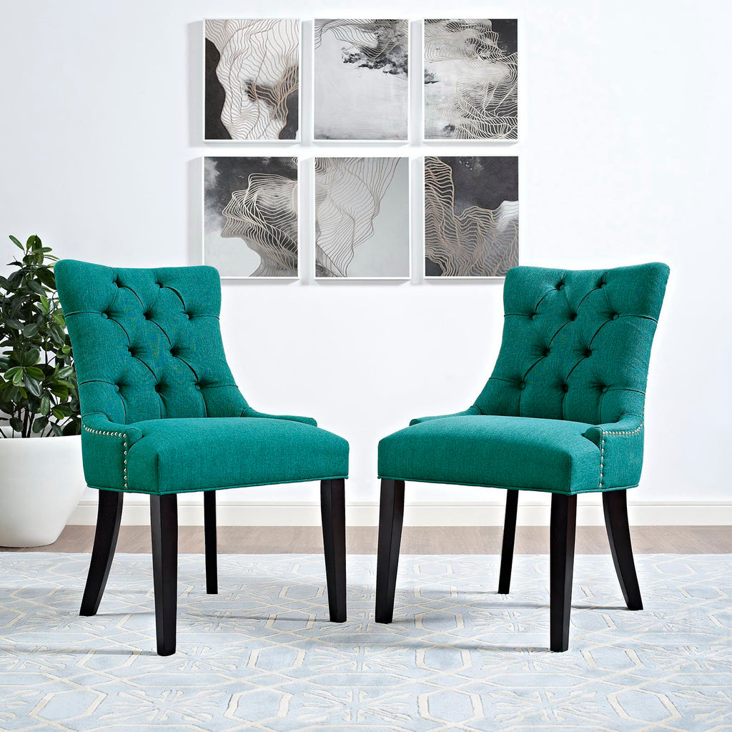 Regent Tufted Fabric Dining Chair - Teal
