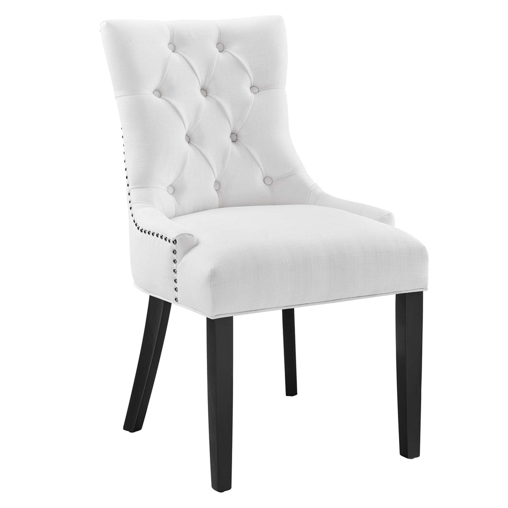 Regent Tufted Fabric Dining Chair - White