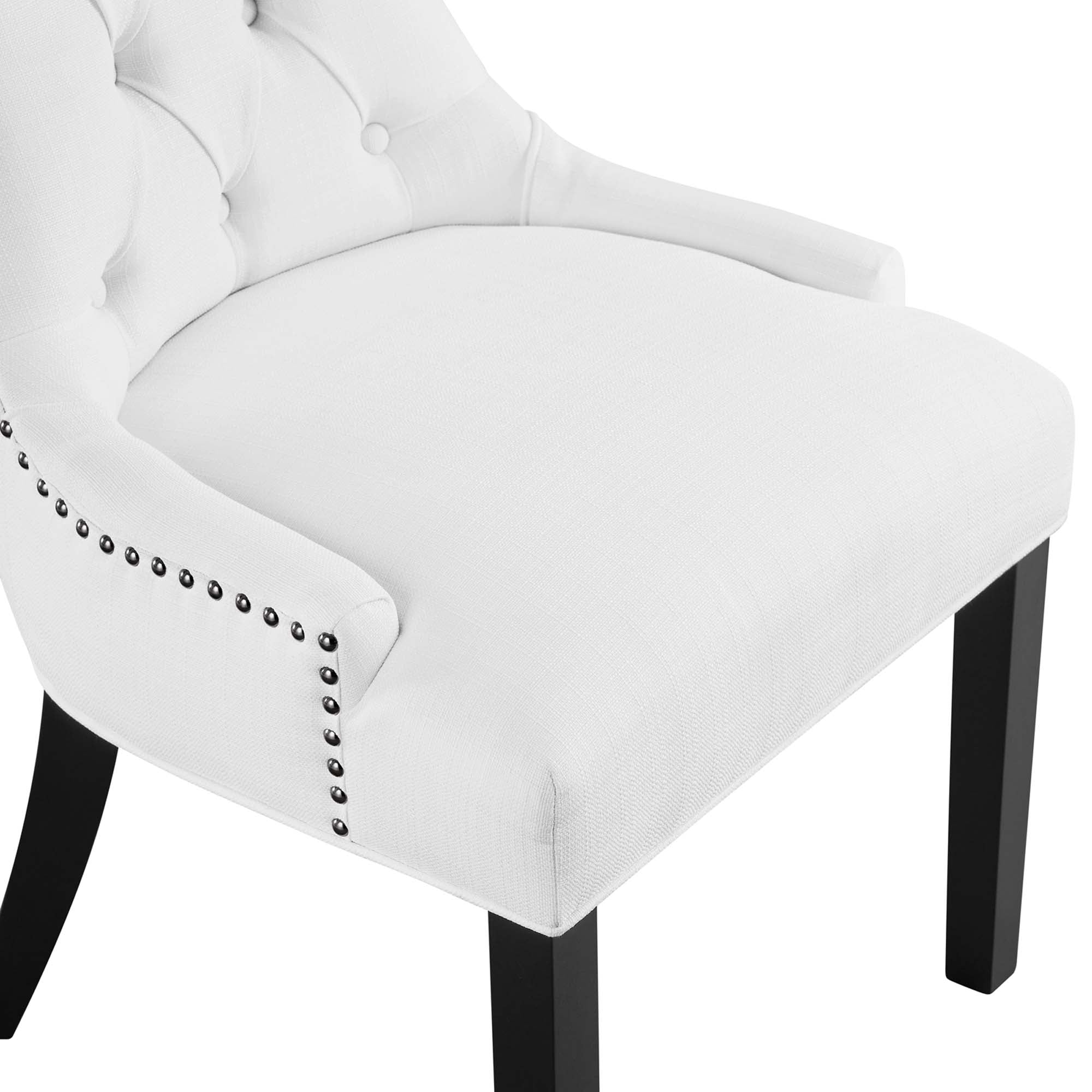 Regent Tufted Fabric Dining Chair - White