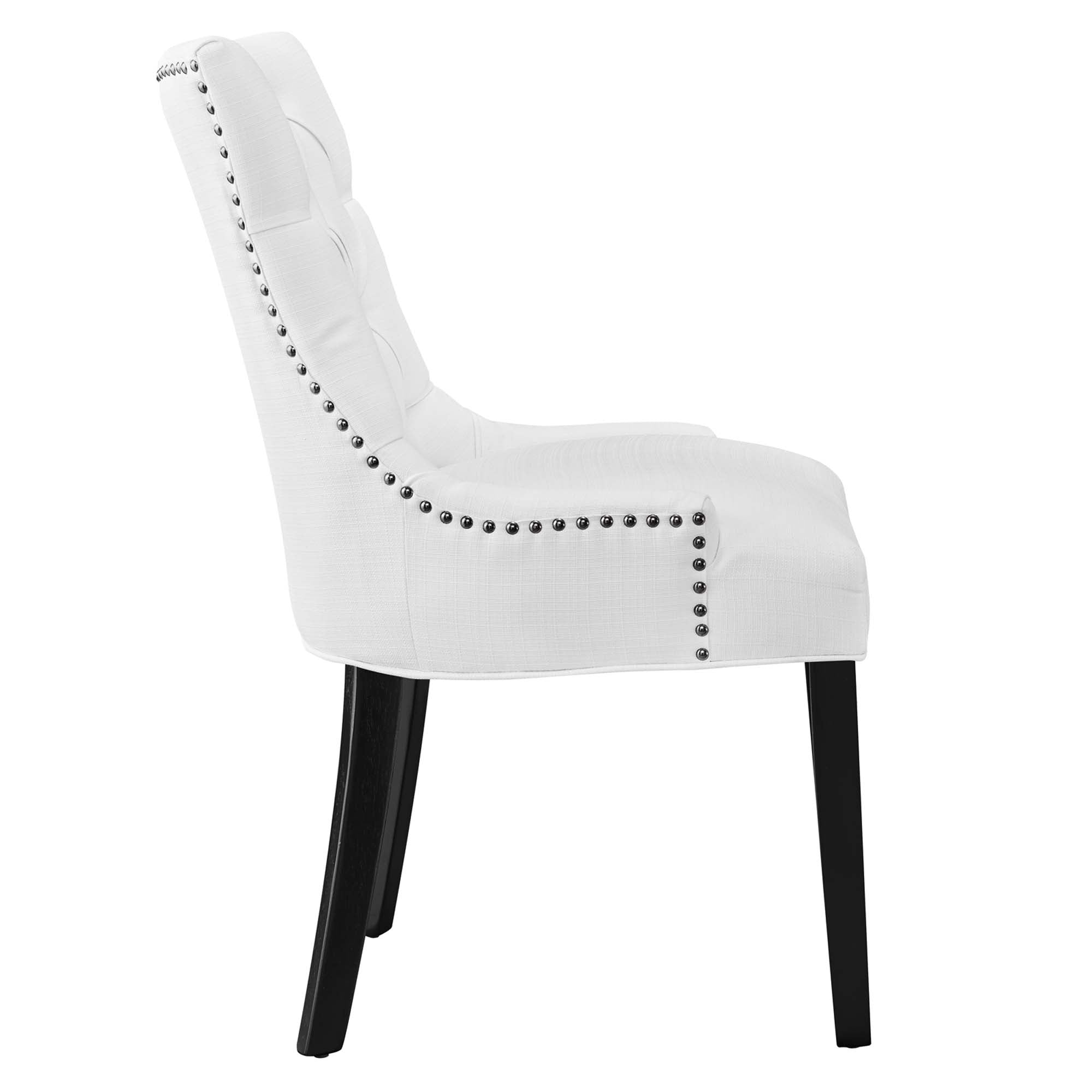 Regent Tufted Fabric Dining Chair - White