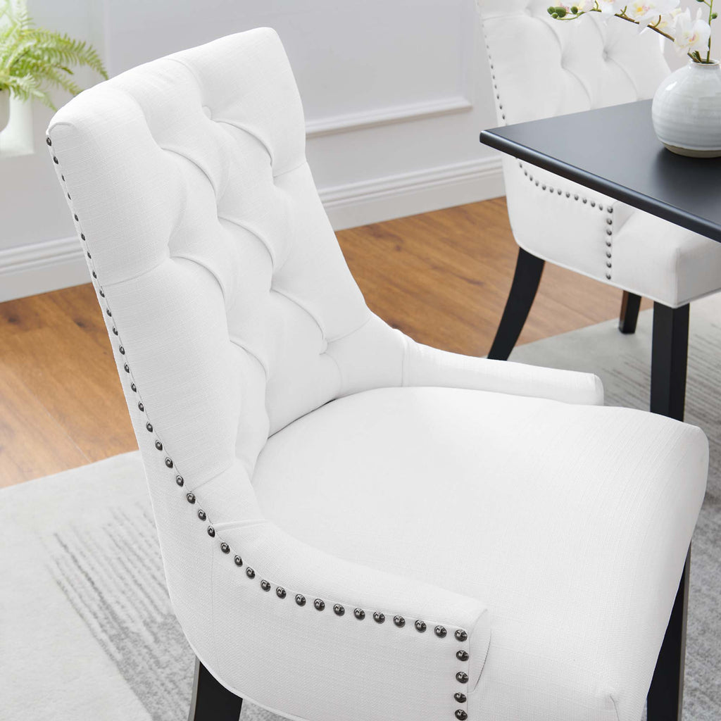 Regent Tufted Fabric Dining Chair - White