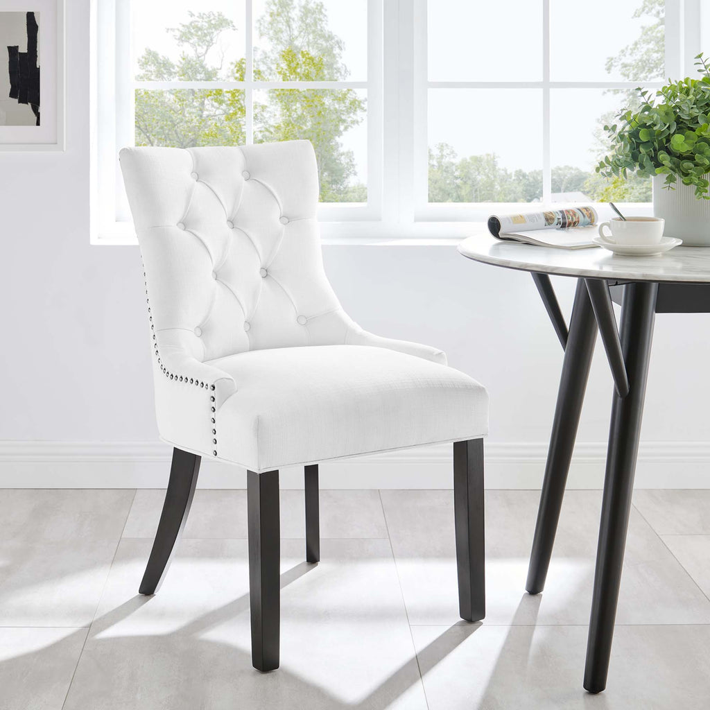 Regent Tufted Fabric Dining Chair - White