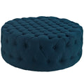 Amour Upholstered Fabric Ottoman - Azure