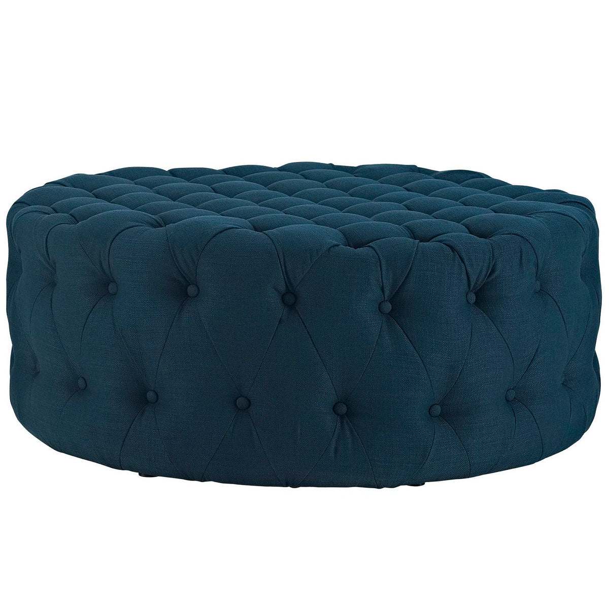 Amour Upholstered Fabric Ottoman - Azure