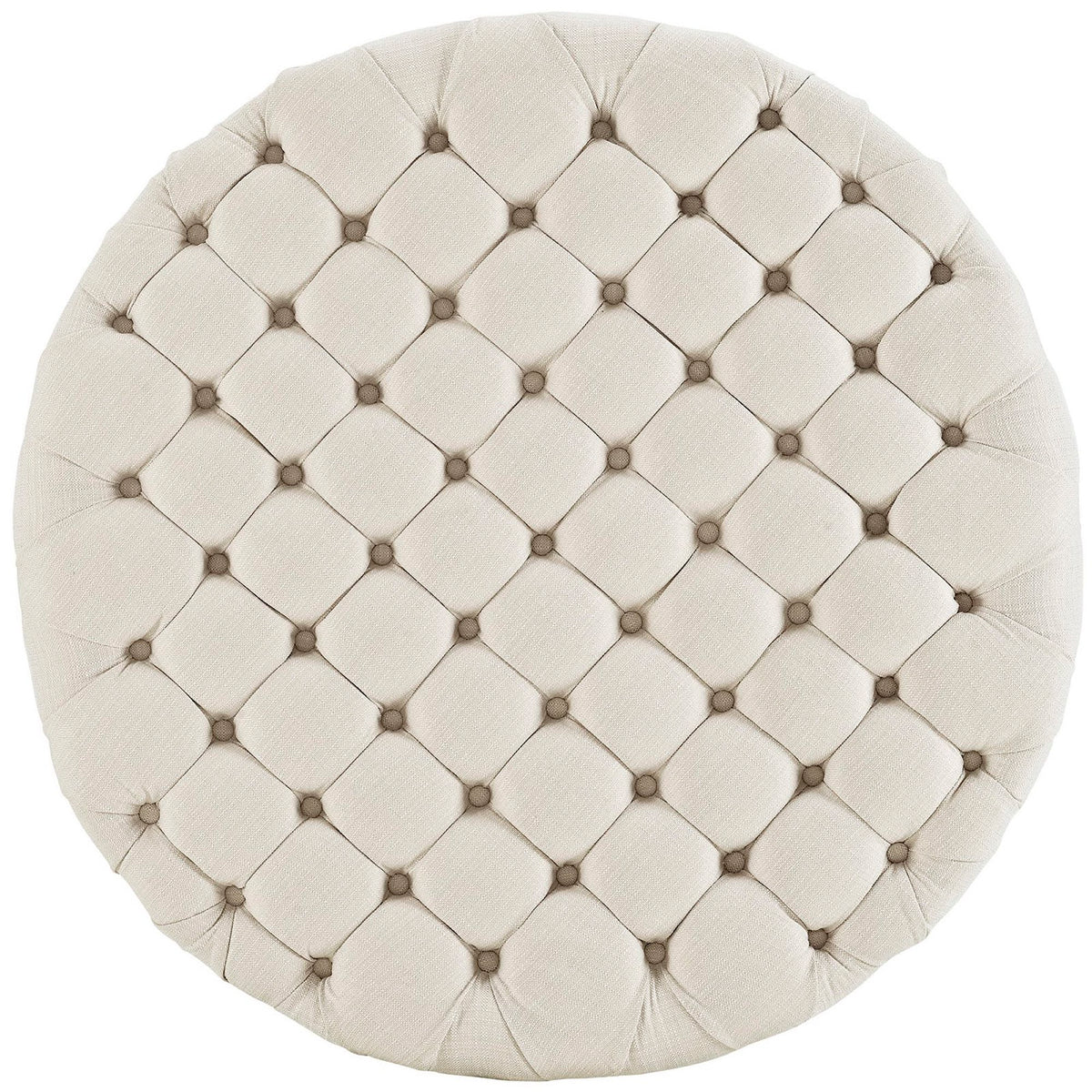 Amour Upholstered Fabric Ottoman - Beige