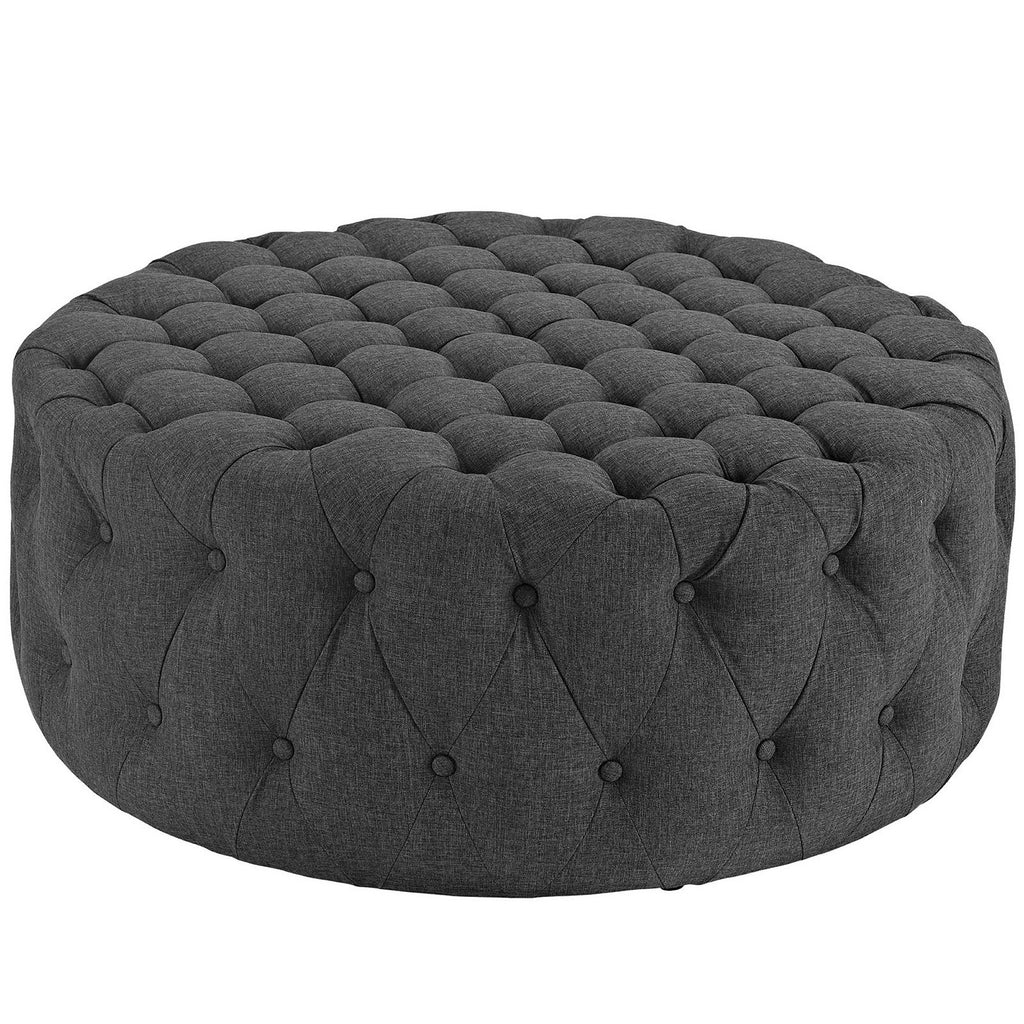 Amour Upholstered Fabric Ottoman - Gray