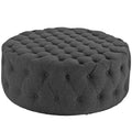 Amour Upholstered Fabric Ottoman - Gray