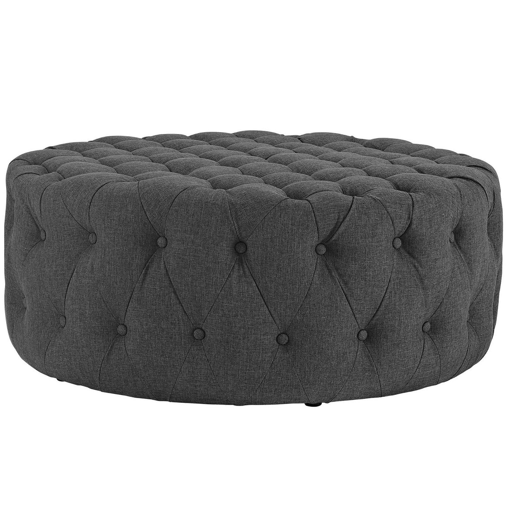 Amour Upholstered Fabric Ottoman - Gray