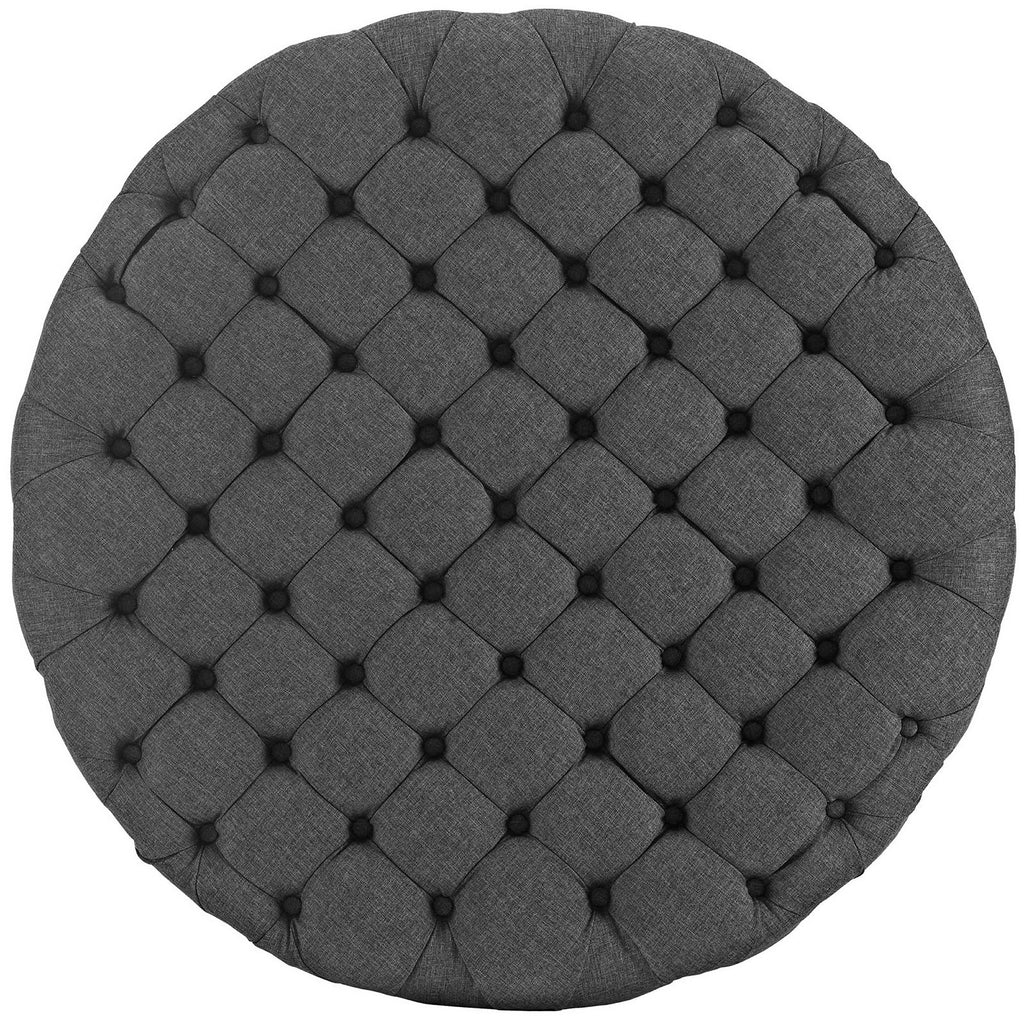 Amour Upholstered Fabric Ottoman - Gray