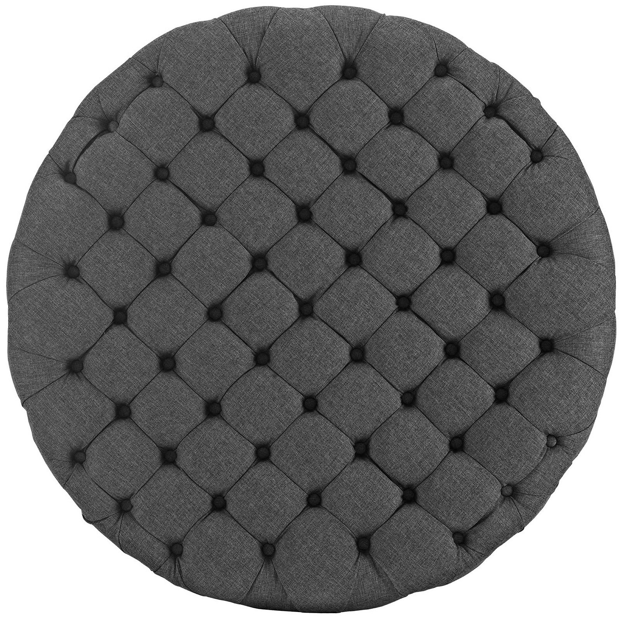 Amour Upholstered Fabric Ottoman - Gray