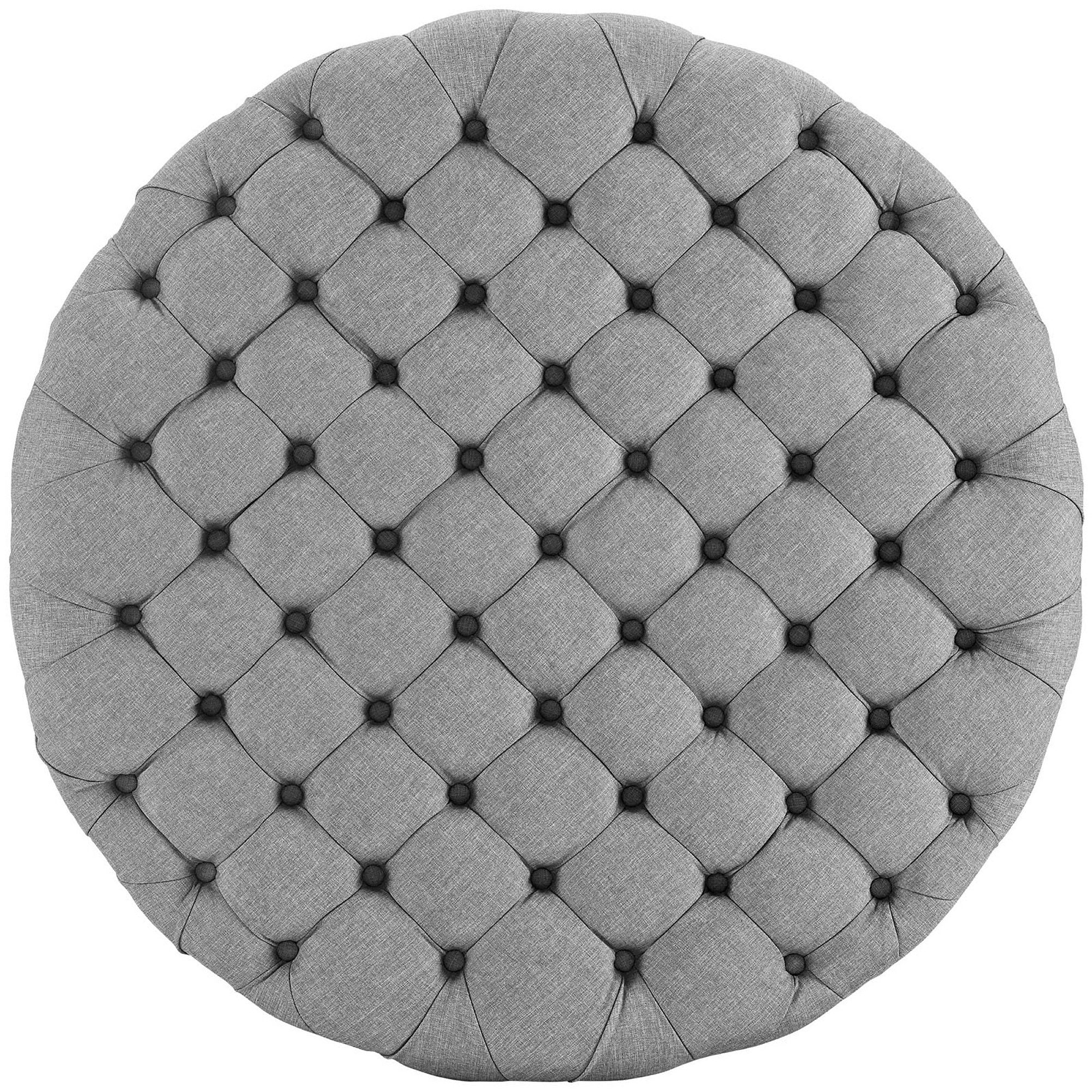 Amour Upholstered Fabric Ottoman - Light Gray