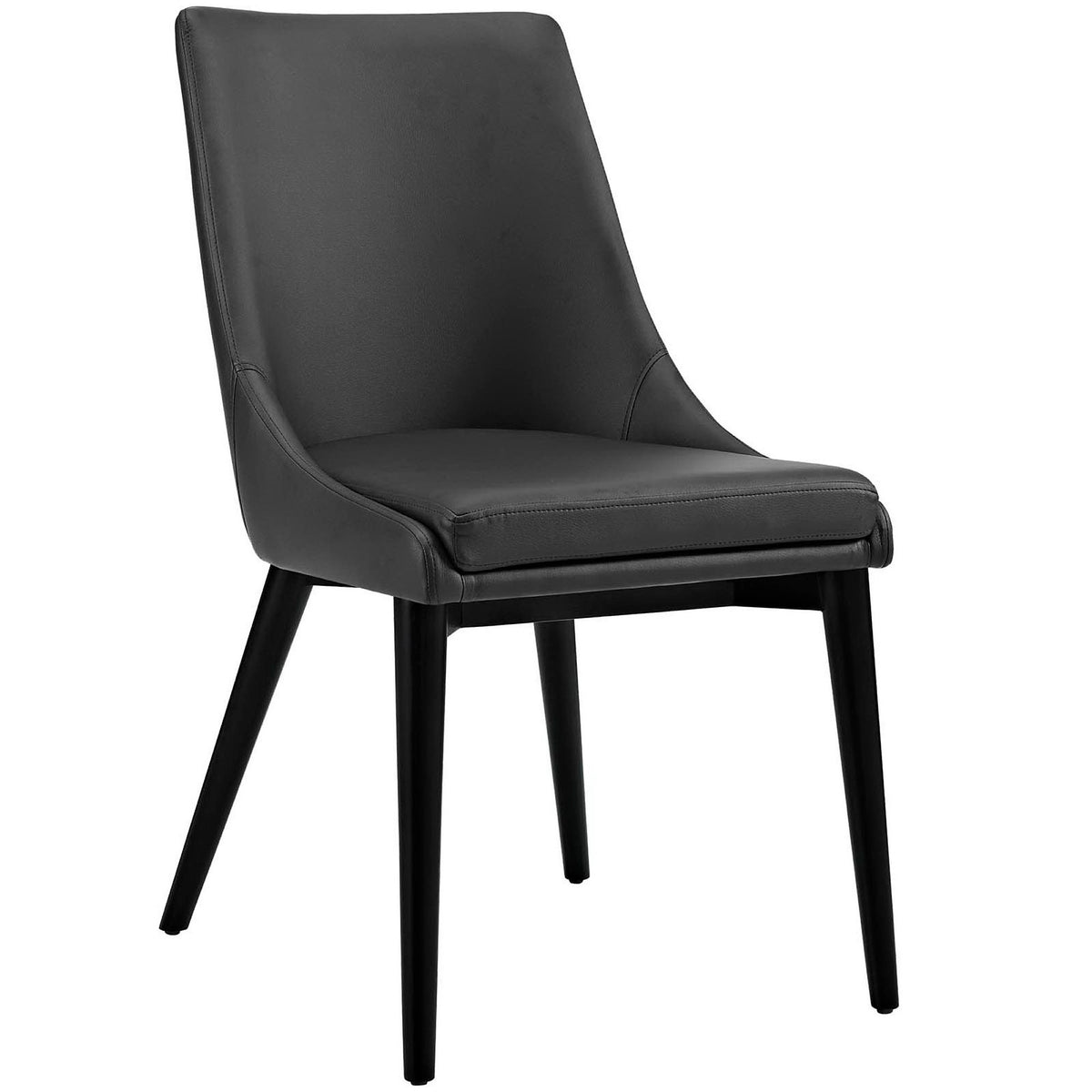 Viscount Vegan Leather Dining Chair - Black