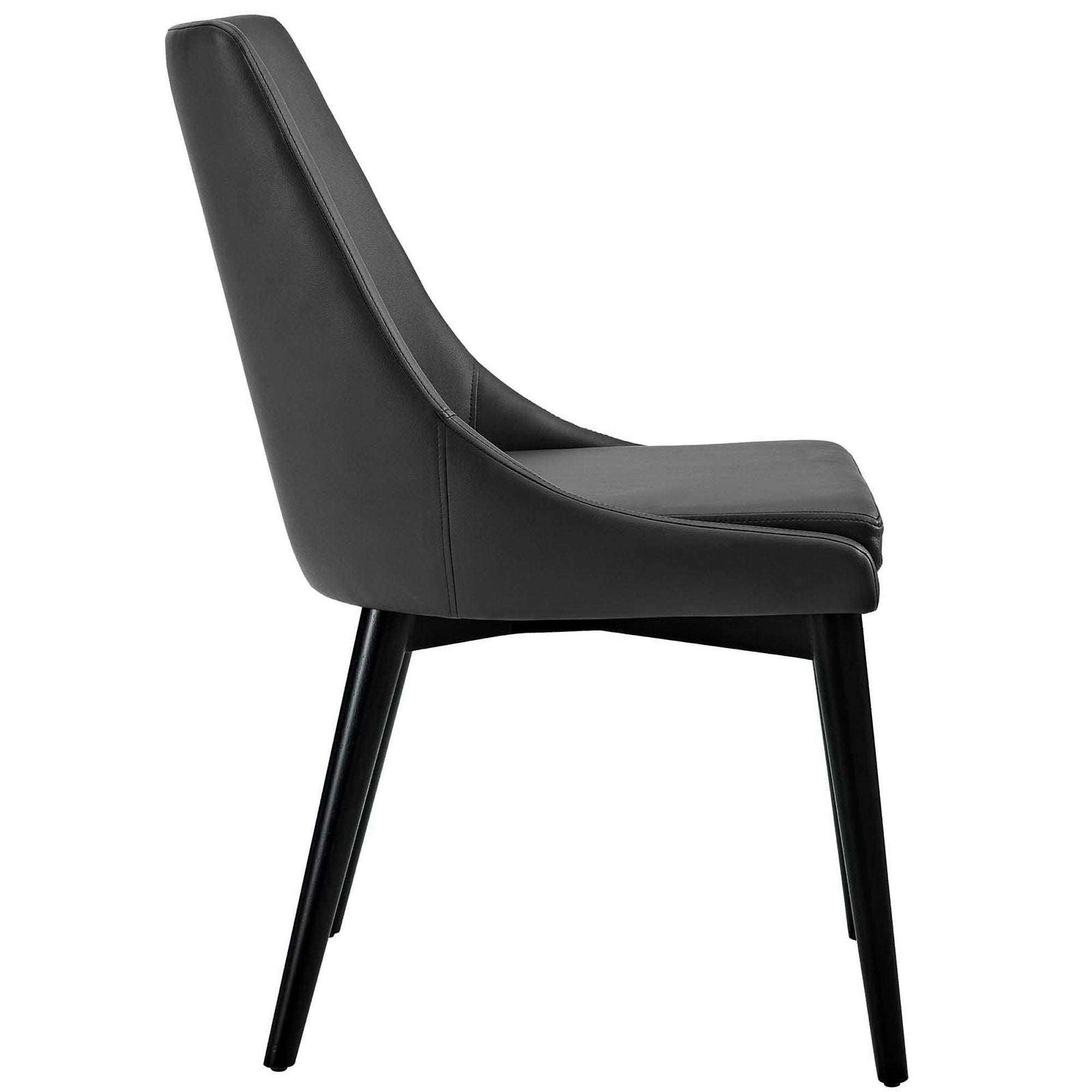 Viscount Vegan Leather Dining Chair - Black