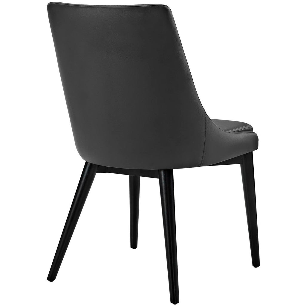 Viscount Vegan Leather Dining Chair - Black