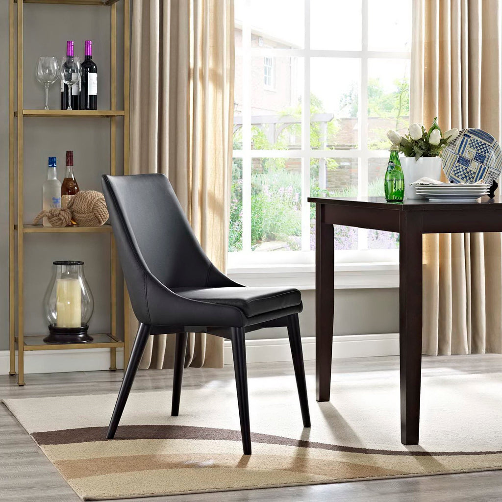 Viscount Vegan Leather Dining Chair - Black