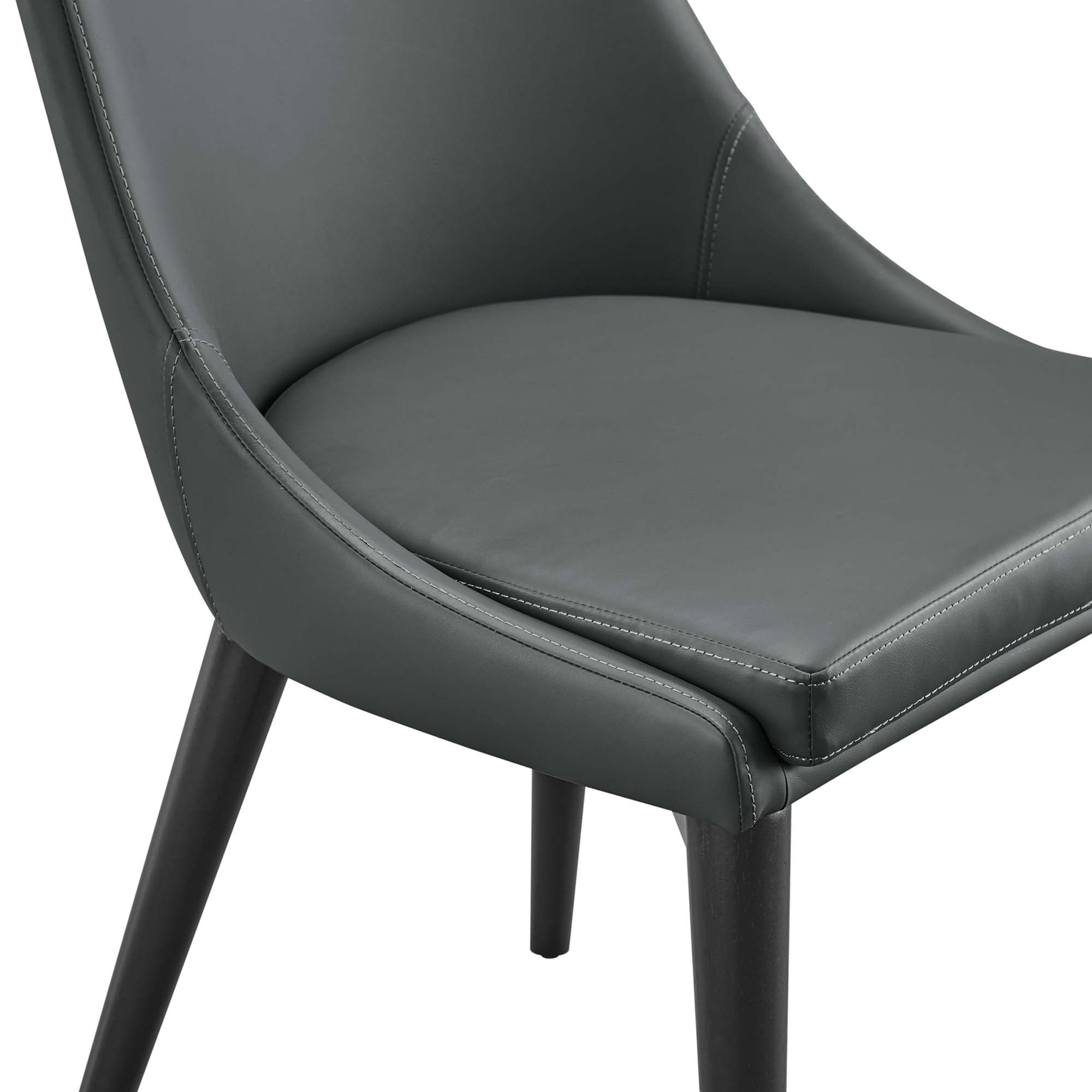 Viscount Vegan Leather Dining Chair - Gray
