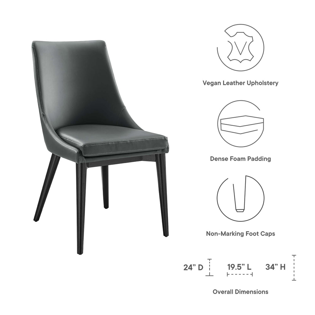 Viscount Vegan Leather Dining Chair - Gray