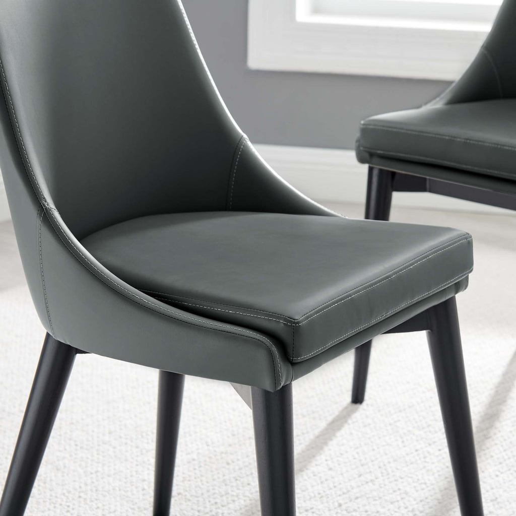 Viscount Vegan Leather Dining Chair - Gray