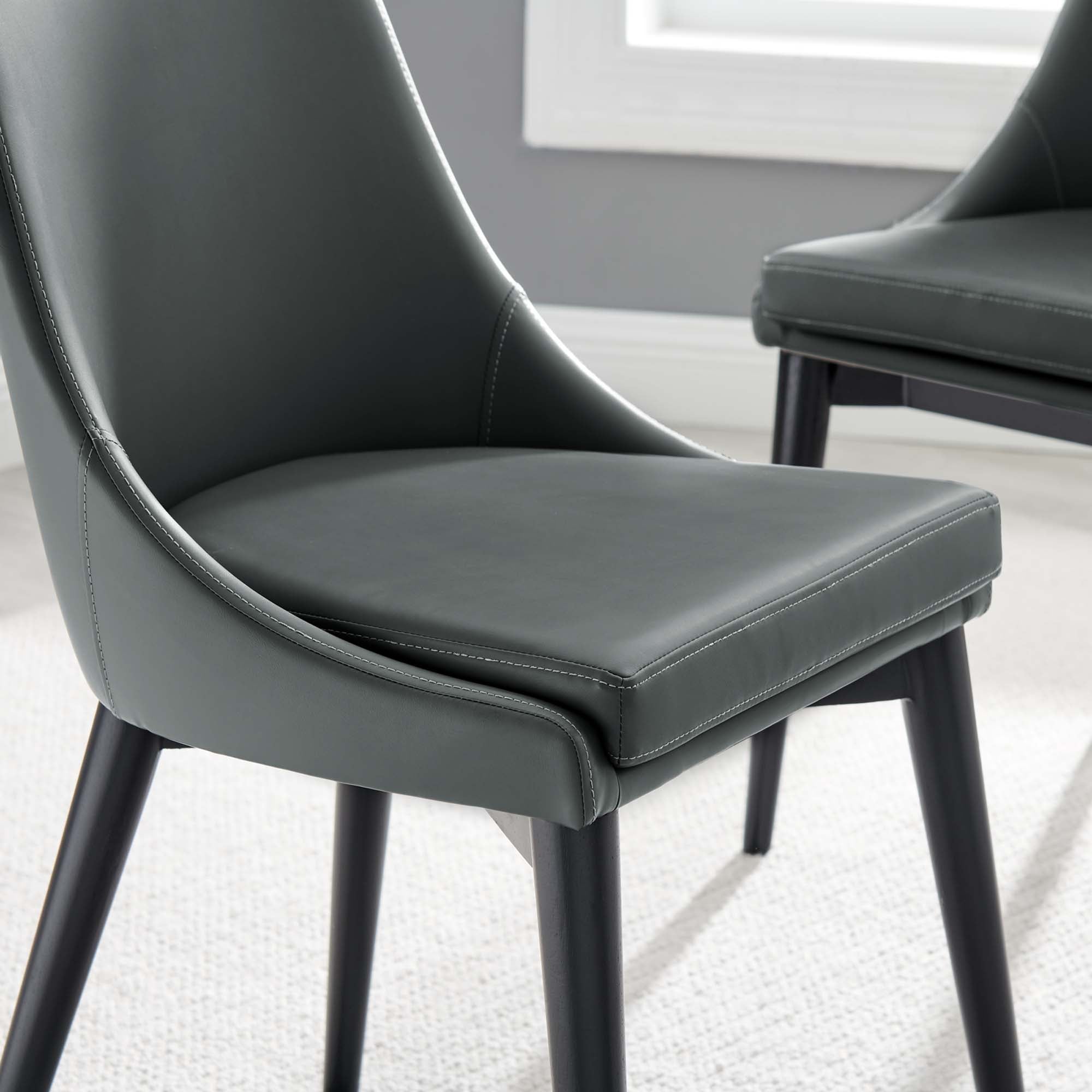 Viscount Vegan Leather Dining Chair - Gray