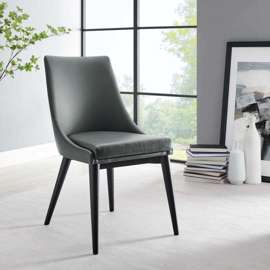 Viscount Vegan Leather Dining Chair - Gray