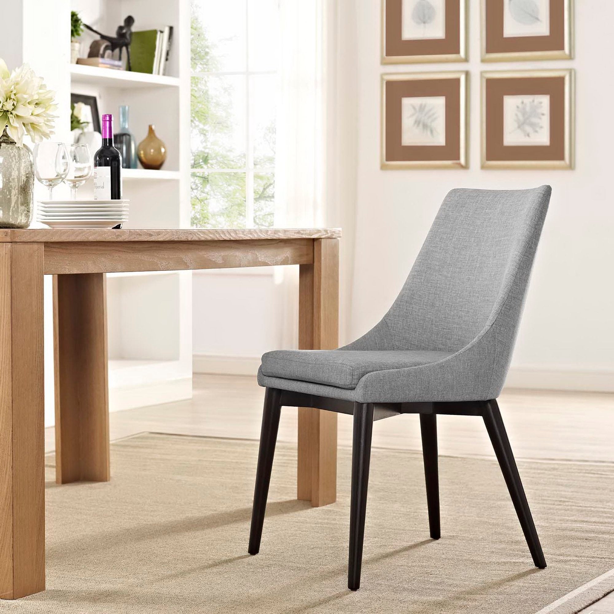 Viscount Fabric Dining Chair - Light Gray