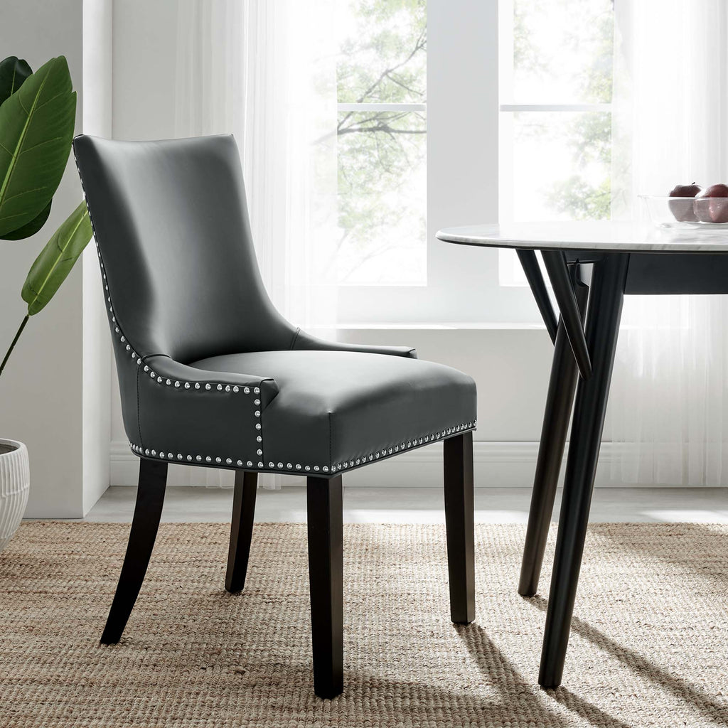 Marquis Vegan Leather Dining Chair - Gray