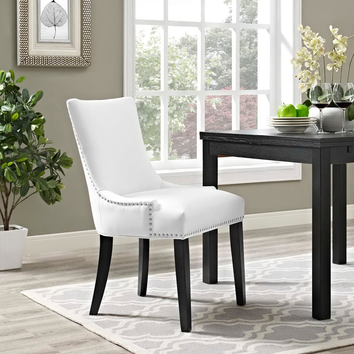 Marquis Vegan Leather Dining Chair - White