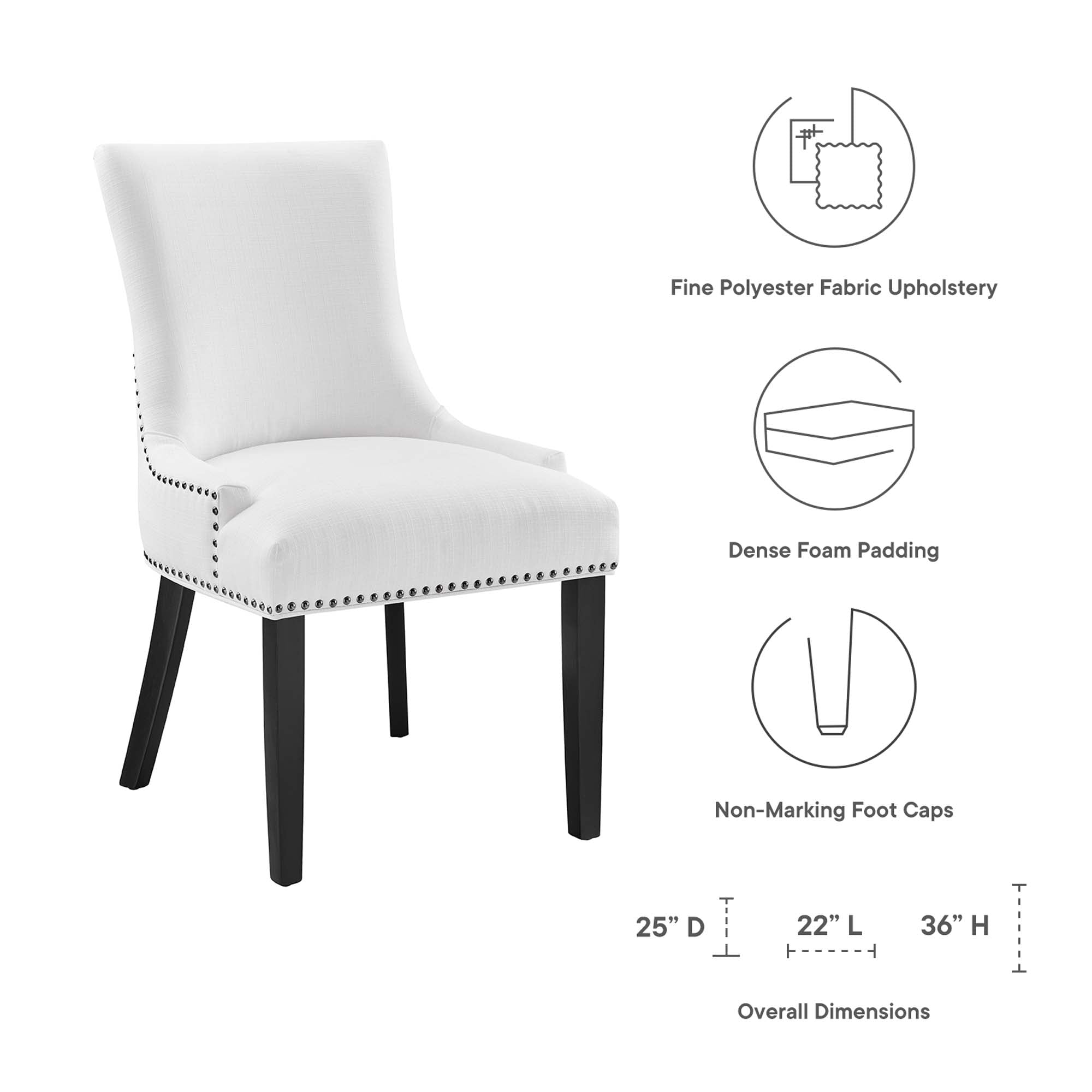 Marquis Fabric Dining Chair - White