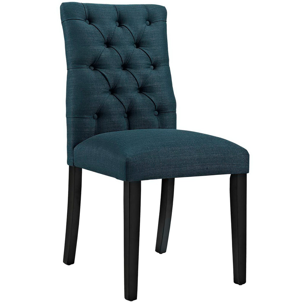 Duchess Button Tufted Fabric Dining Chair - Azure