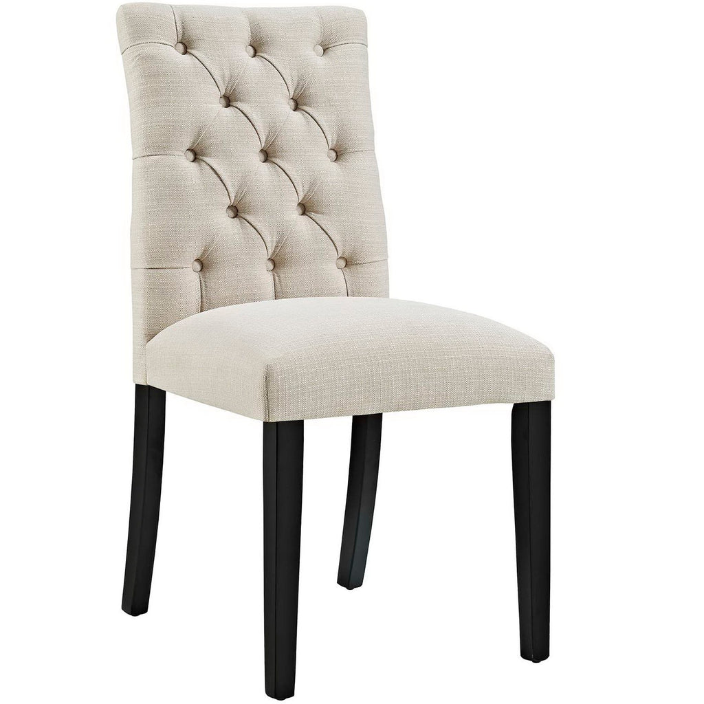 Duchess Button Tufted Fabric Dining Chair - Beige