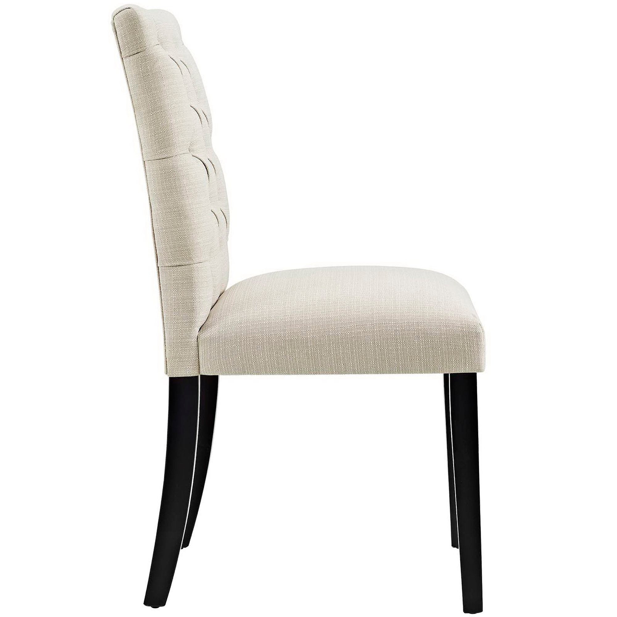 Duchess Button Tufted Fabric Dining Chair - Beige