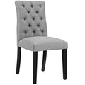 Duchess Button Tufted Fabric Dining Chair - Light Gray