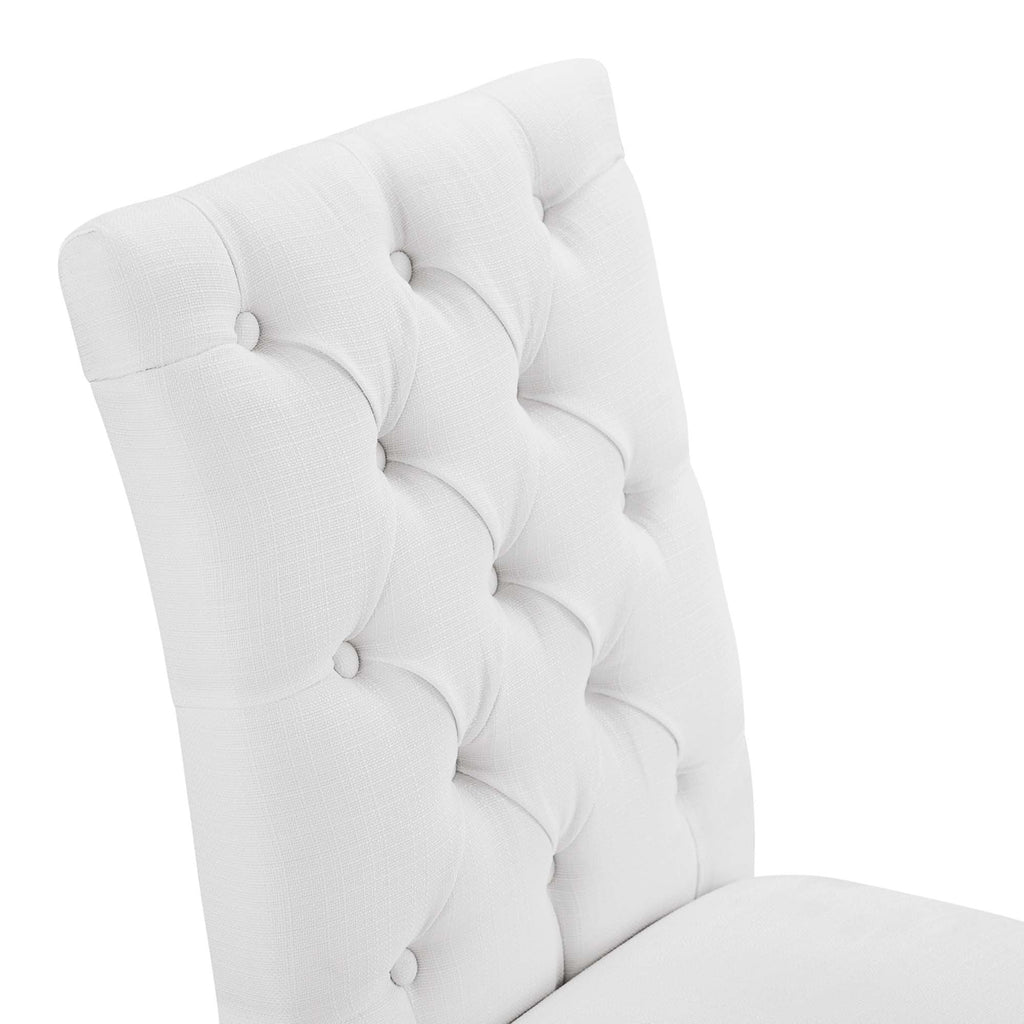 Duchess Button Tufted Fabric Dining Chair - White