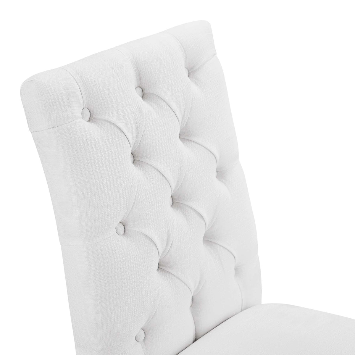 Duchess Button Tufted Fabric Dining Chair - White