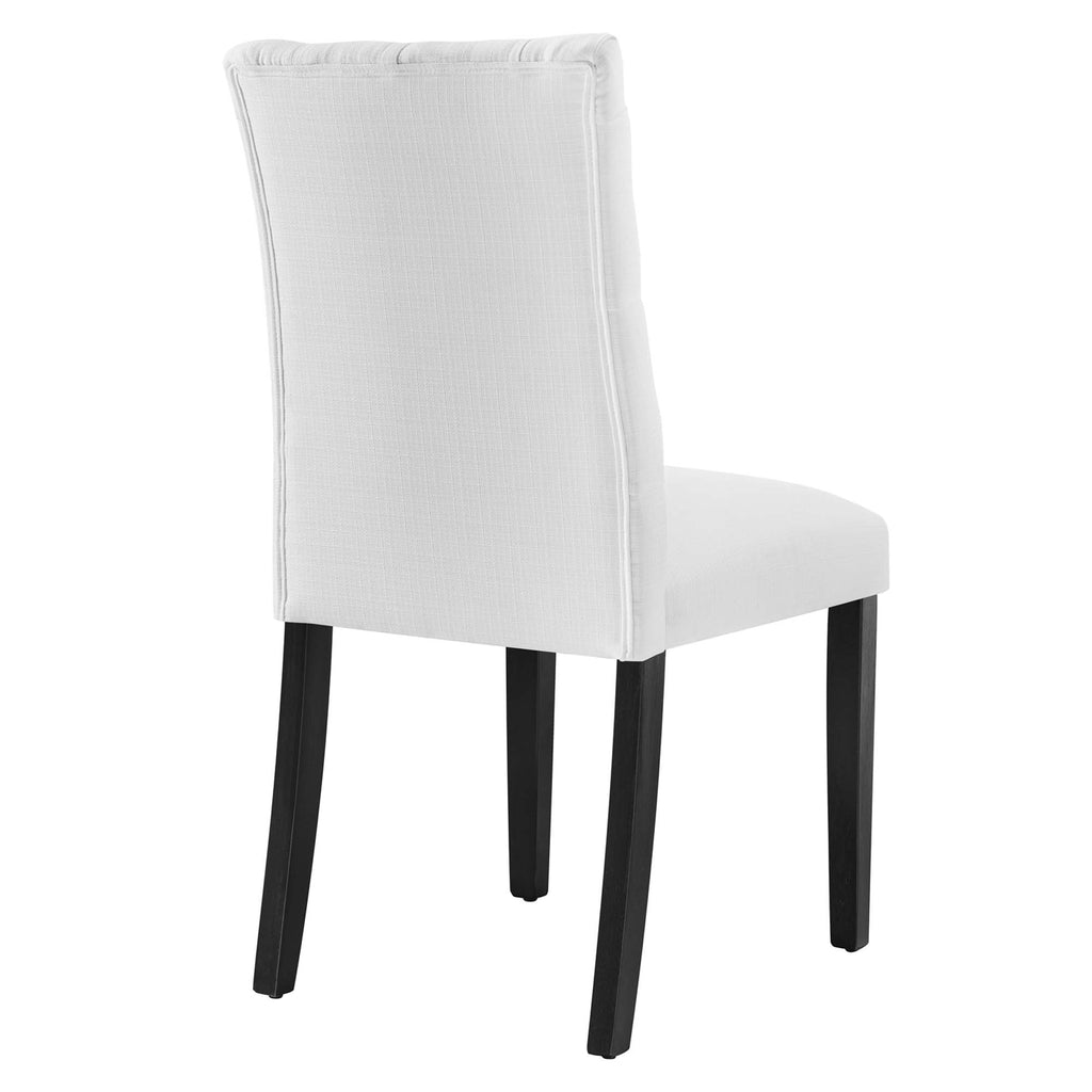 Duchess Button Tufted Fabric Dining Chair - White