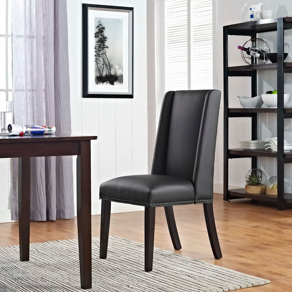 Baron Vegan Leather Dining Chair - Black