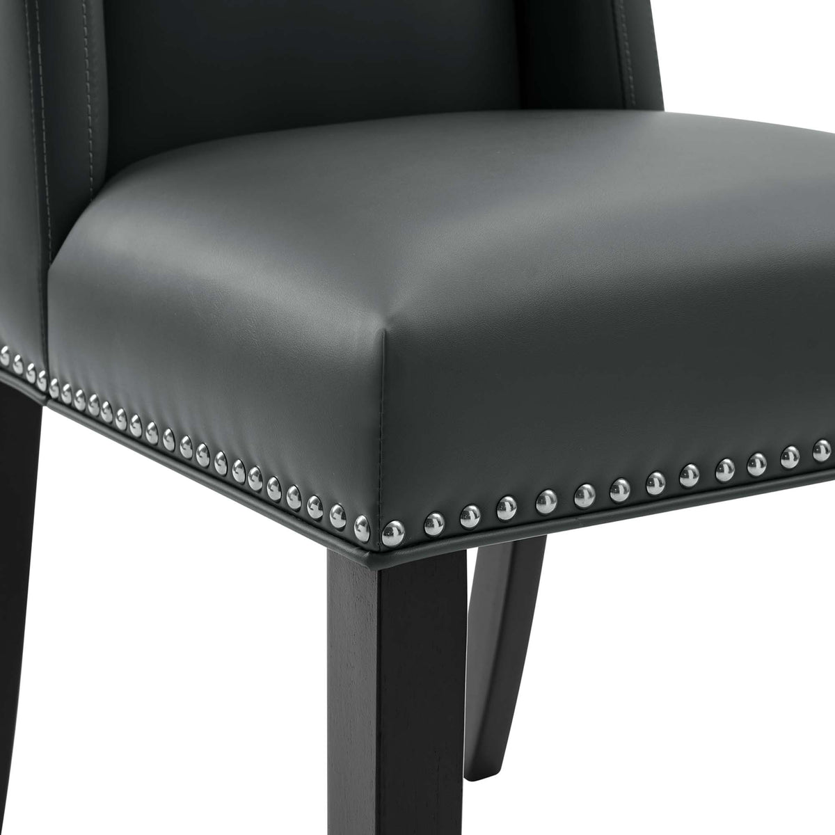 Baron Vegan Leather Dining Chair - Gray