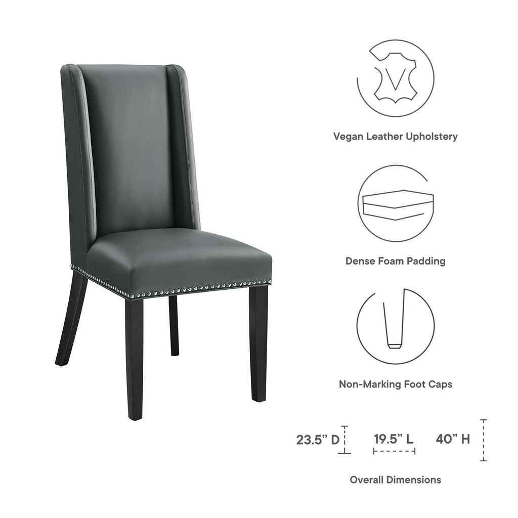 Baron Vegan Leather Dining Chair - Gray