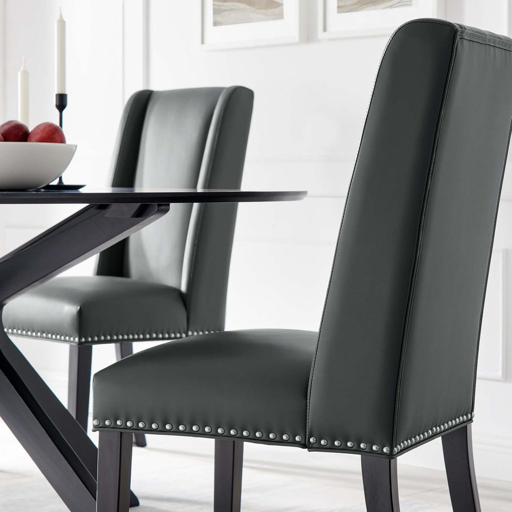 Baron Vegan Leather Dining Chair - Gray
