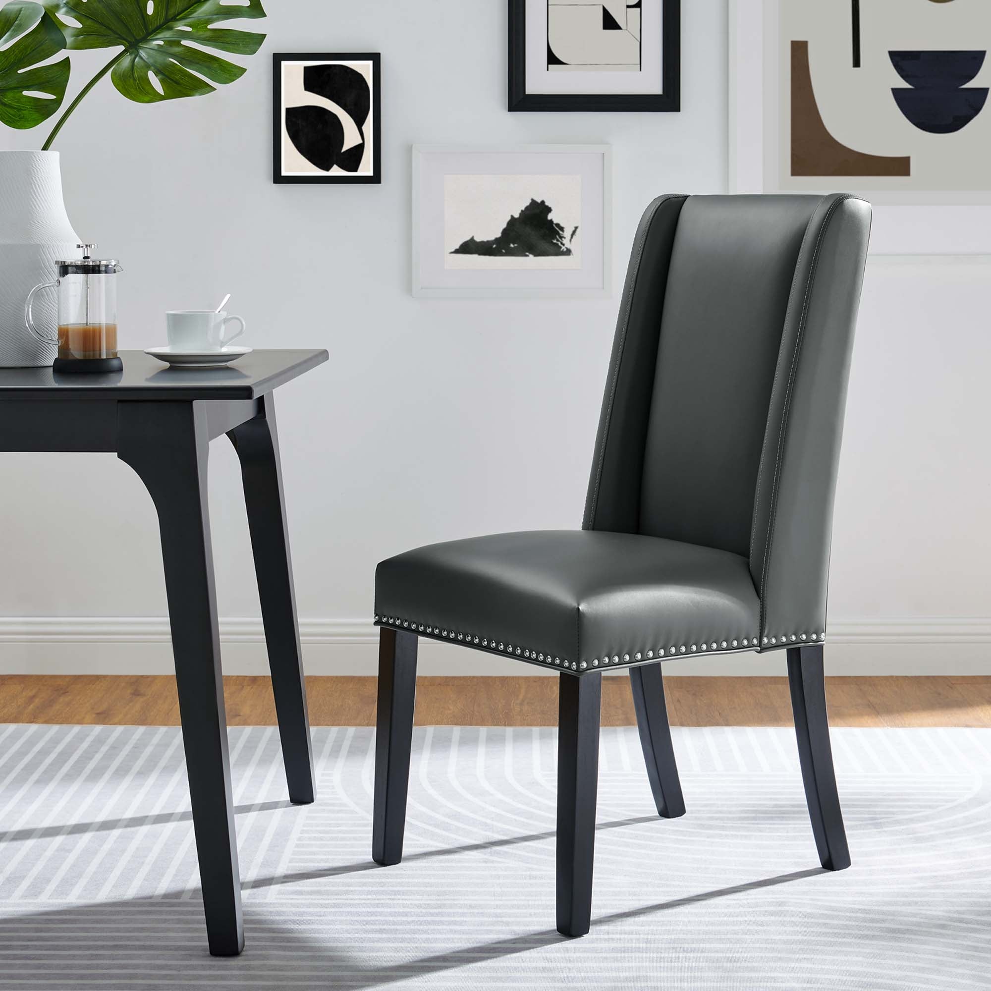 Baron Vegan Leather Dining Chair - Gray