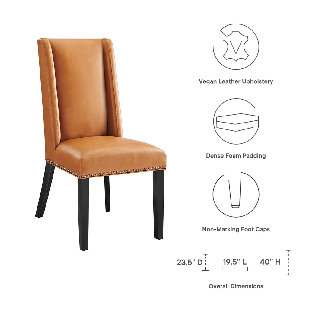 Baron Vegan Leather Dining Chair - Tan