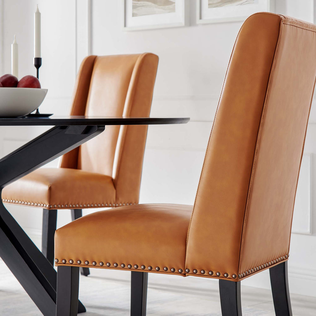 Baron Vegan Leather Dining Chair - Tan