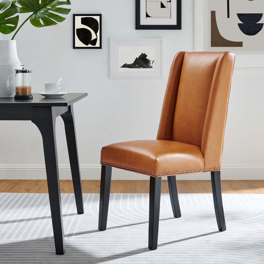 Baron Vegan Leather Dining Chair - Tan
