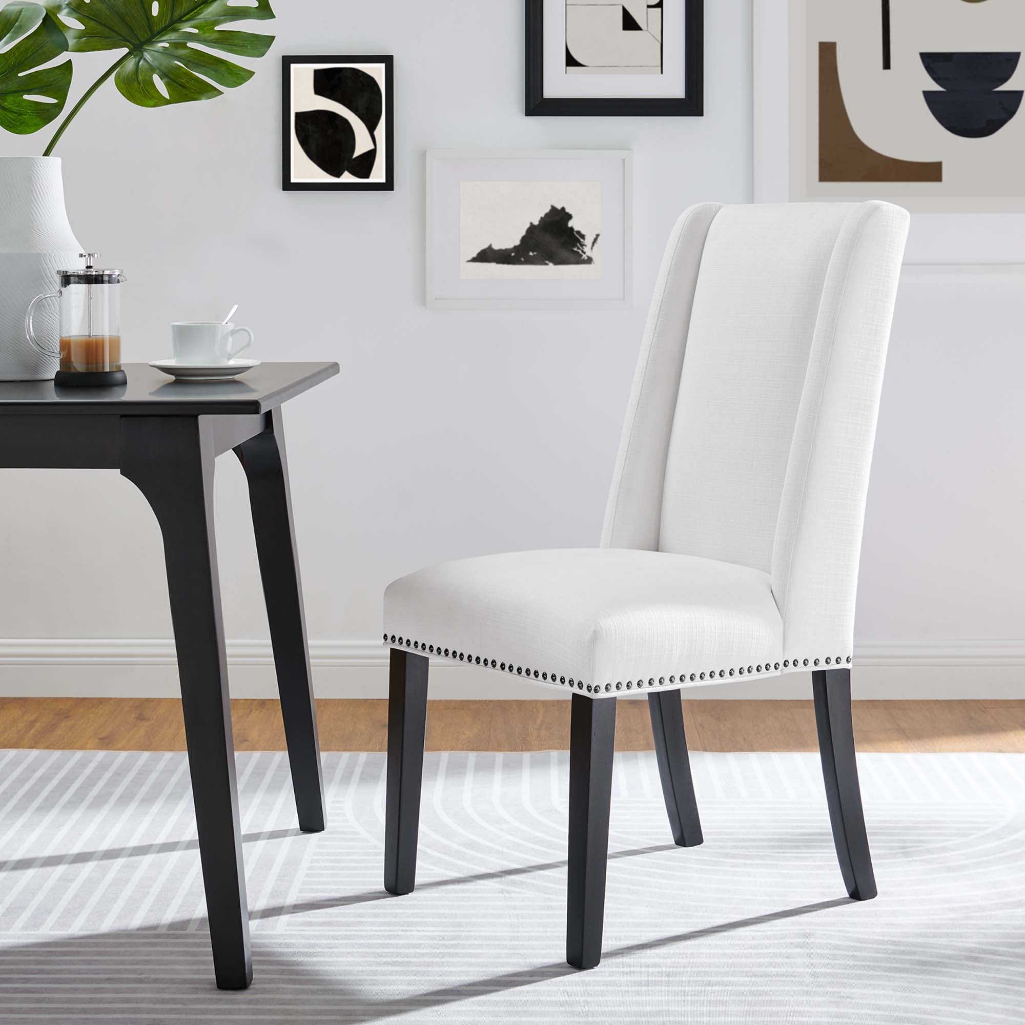 Baron Fabric Dining Chair - White